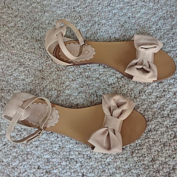 Red Valentino Bow leather Sandals size 37.5 - Picture 1 of 10